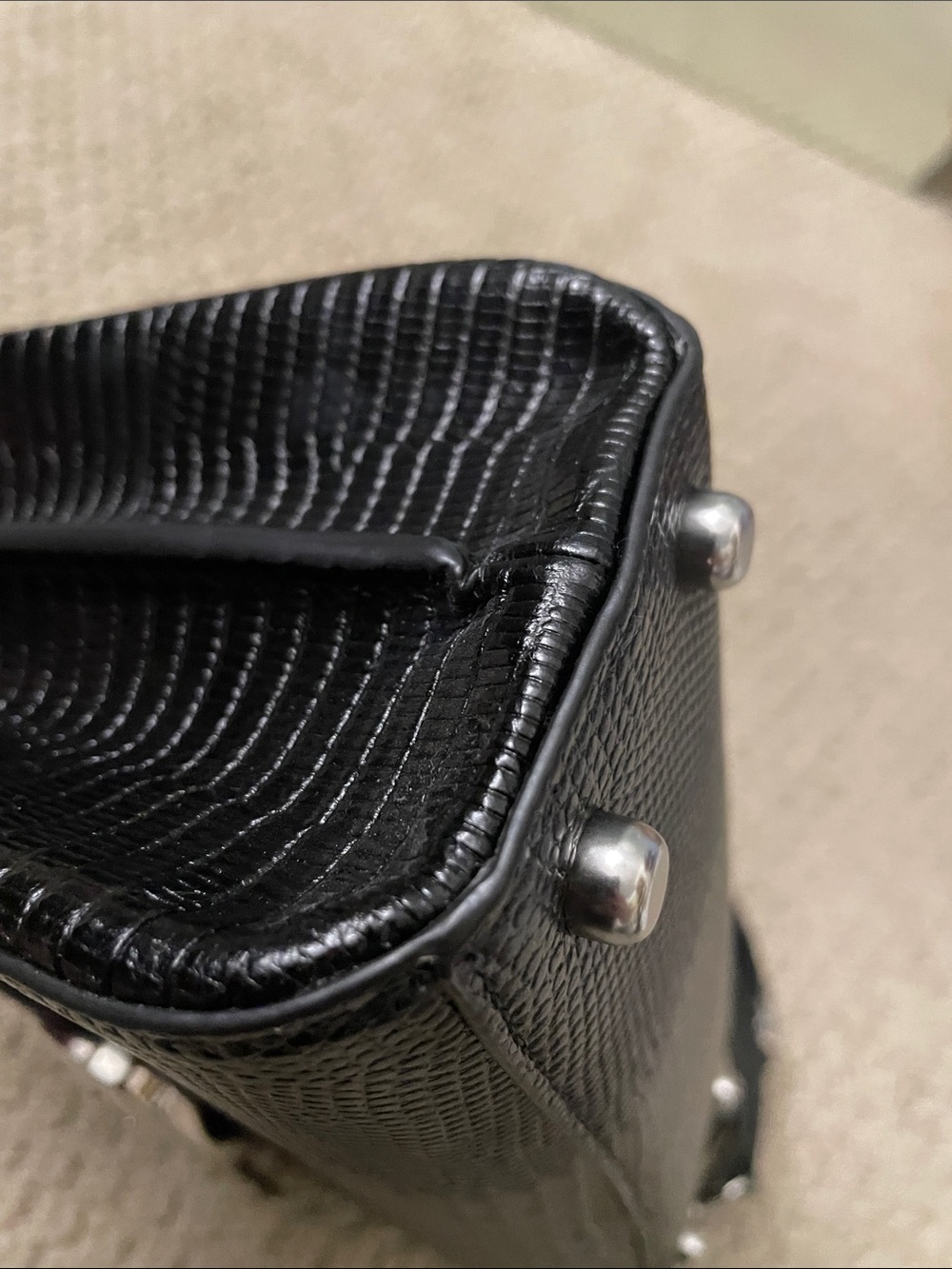 Coach Andrea Top handle Bag in Lizard Silver hardware - Picture 4 of 12